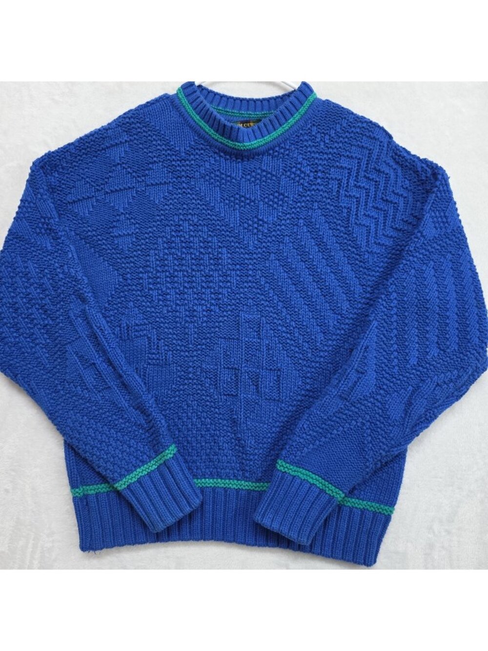 Colours Alexander Julian 3D Knit Sweater Size L Fisherman Layered Chunky Vintage